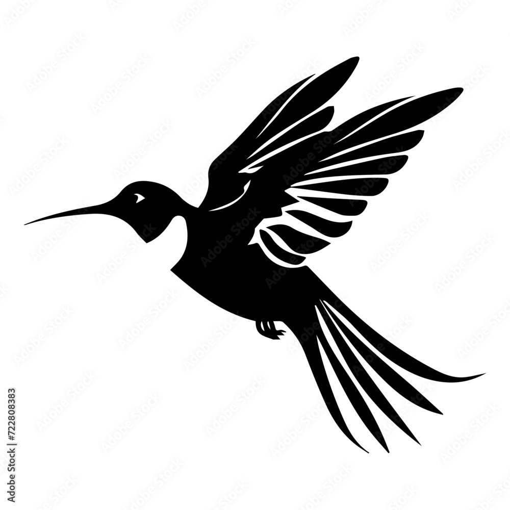 Obraz premium hummingbird icon illustration, hummingbird silhouette logo svg vector