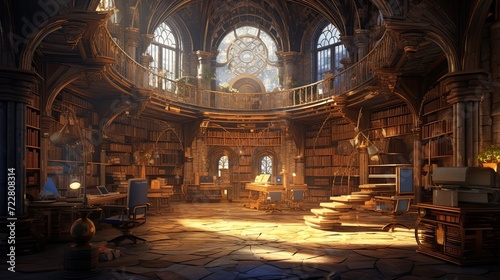Esoteric library, ancient scrolls, concealed wisdom, dusty archives, hidden knowledge. Generated by AI.
