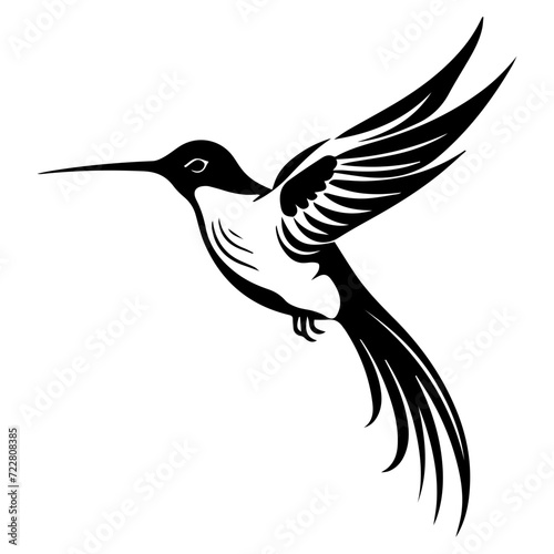 hummingbird icon illustration, hummingbird silhouette logo svg vector