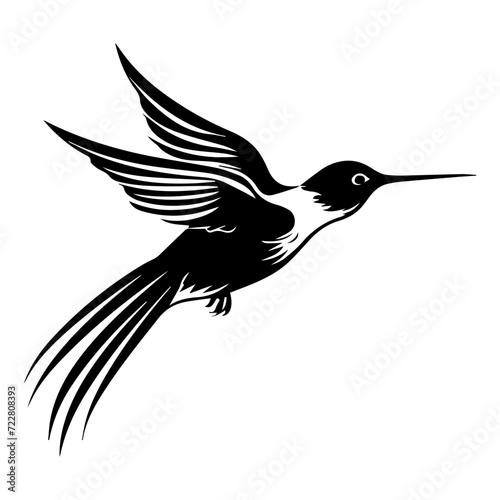 hummingbird icon illustration, hummingbird silhouette logo svg vector