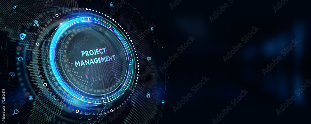 Project management concept. Business, Technology, Internet and network concept. 3d illustration Project management concept. Business, Technology, Internet and network concept. 3d illustration