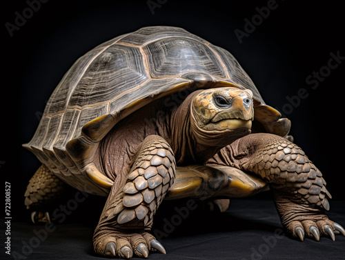 a turtle on a black background