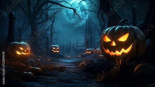 halloween, graveyard, background, landscape, spooky, season, horror, themed, night, eerie, atmosphere, creepy