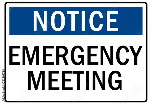 Assembly area, emergency meeting point sign
