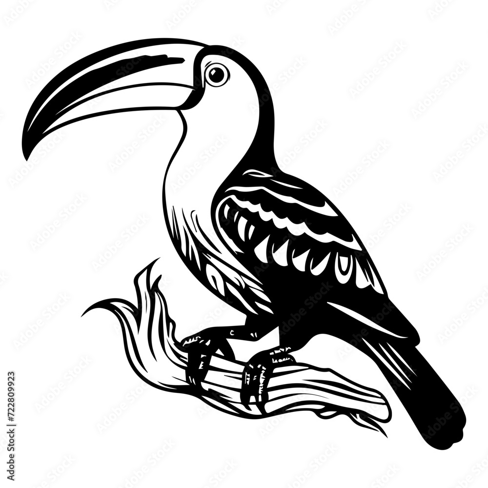 toucan bird icon illustration, toucan bird silhouette logo svg vector toucan bird icon illustration, toucan bird silhouette logo svg vector