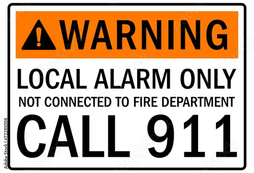 Call 911 emergency sign