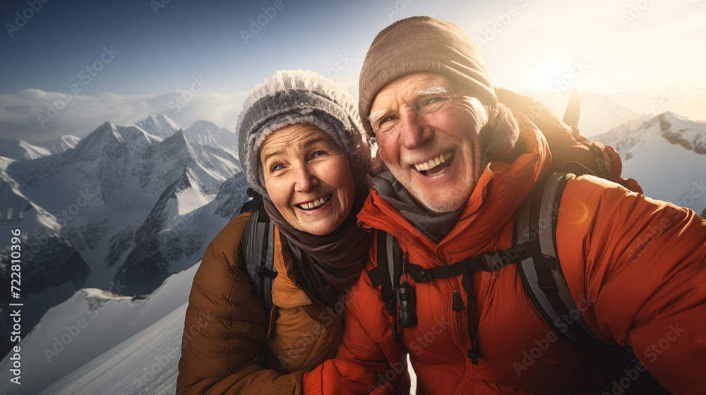 Unforgettable Moments: Happy Elderly Couple Enjoying Vacation. AI Generative. Unforgettable Moments: Happy Elderly Couple Enjoying Vacation. AI Generative.