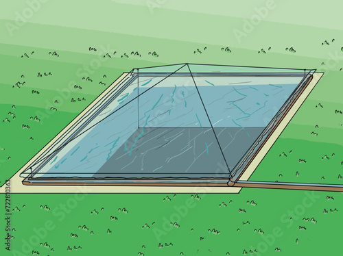 An example of a water distillation system.