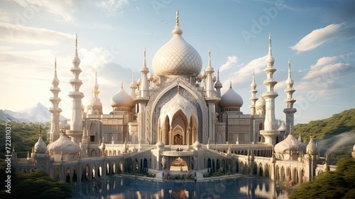 Exquisite structure, architectural features, divine beauty, intricate details, spiritual grandeur. Generated by AI.