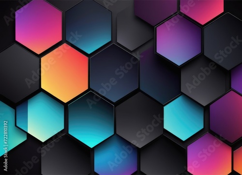 A dark hexagonal background with a gradient color scheme by ai generated