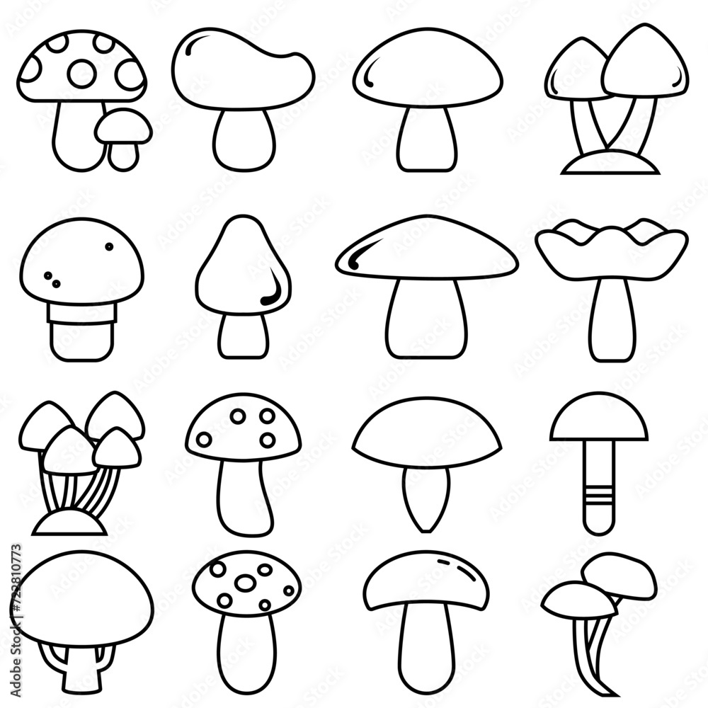 Mushroom vector icon set. fungus illustration sign collection. food symbol. Mushroom vector icon set. fungus illustration sign collection. food symbol.