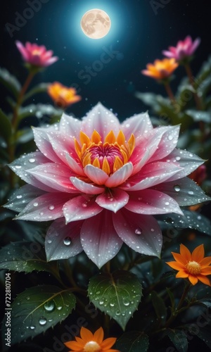 A flower with water drops on it by ai generated