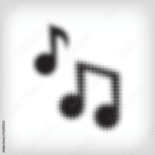 Music notes dot set. Vector. Modern background for posters, websites, web pages, business cards, postcards, interior design. Punk, pop, grunge in vintage style.