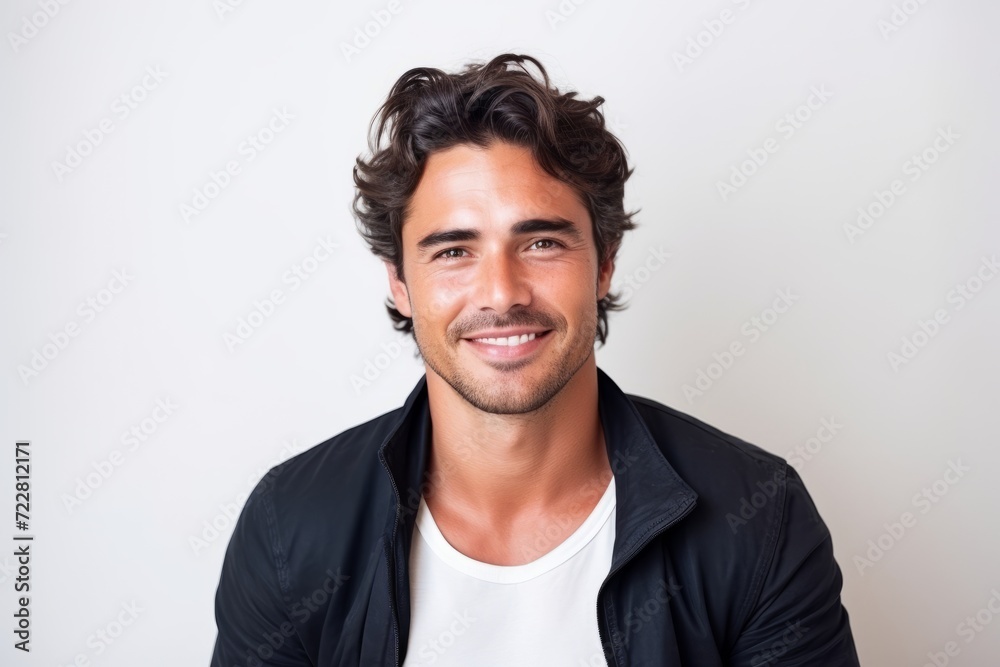 Portrait of a handsome young man smiling and looking at the camera Portrait of a handsome young man smiling and looking at the camera