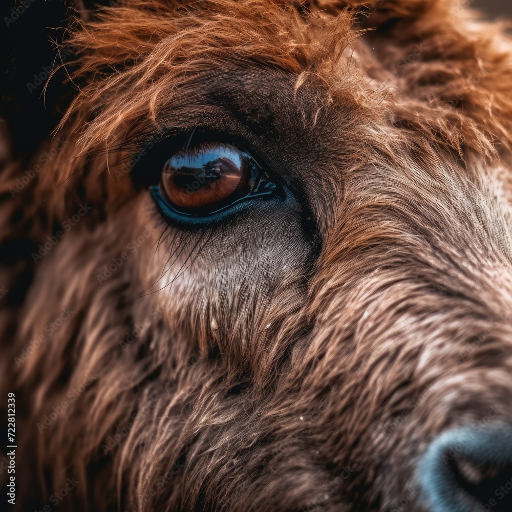 Closeup of animal face and eyes .macro detail with depth of field Closeup of animal face and eyes .macro detail with depth of field
