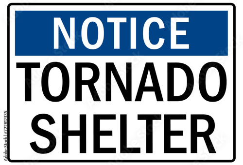 Tornado shelter sign
