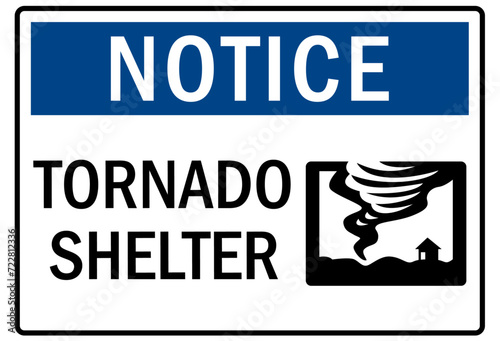 Tornado shelter sign
