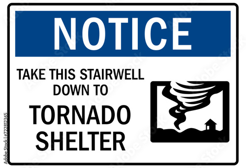 Tornado shelter sign