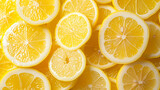 Sliced lemons. for background Top view.