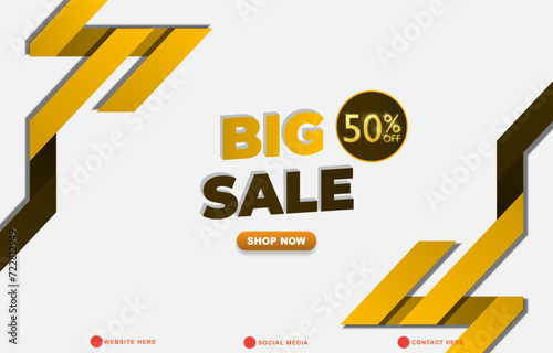 big sale discount template banner with copy space 3d podium for product sale with abstract gradient white and orange background design