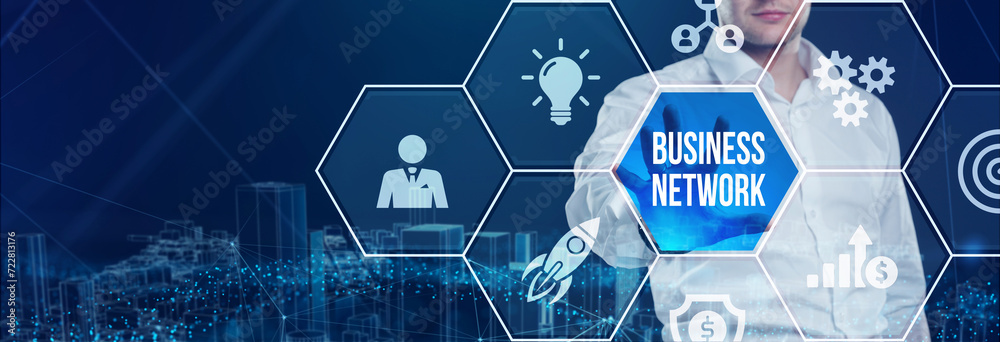 Fototapeta premium Business, Technology, Internet and network concept. Online Business Network.