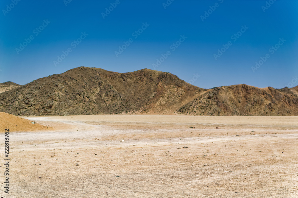 Daily scene from Egyptian desert during hot sunny day.