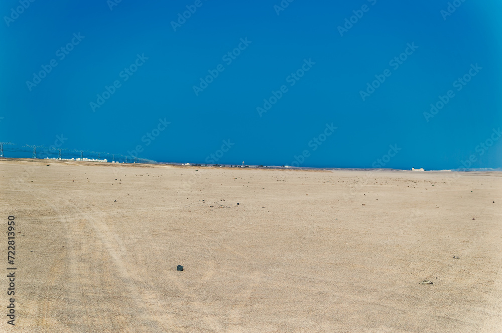 Daily scene from Egyptian desert during hot sunny day.