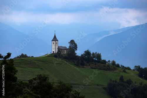 Jamnik, Slovenia - Magical foggy summer day at Jamnik St.Primoz church.