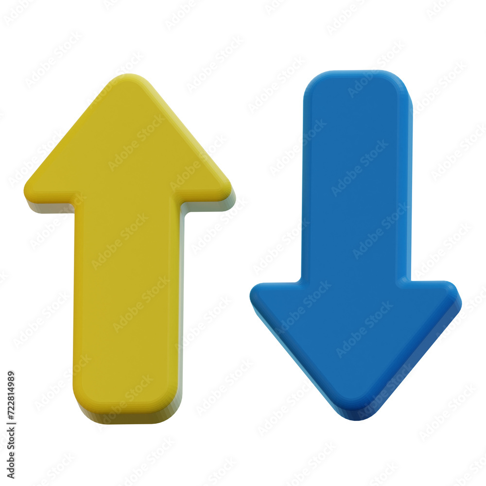 up down arrows 3d illustration