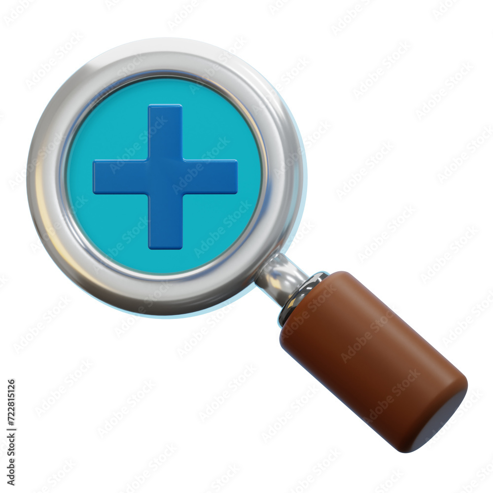 Fototapeta premium zoom with magnifying glass 3d illustration