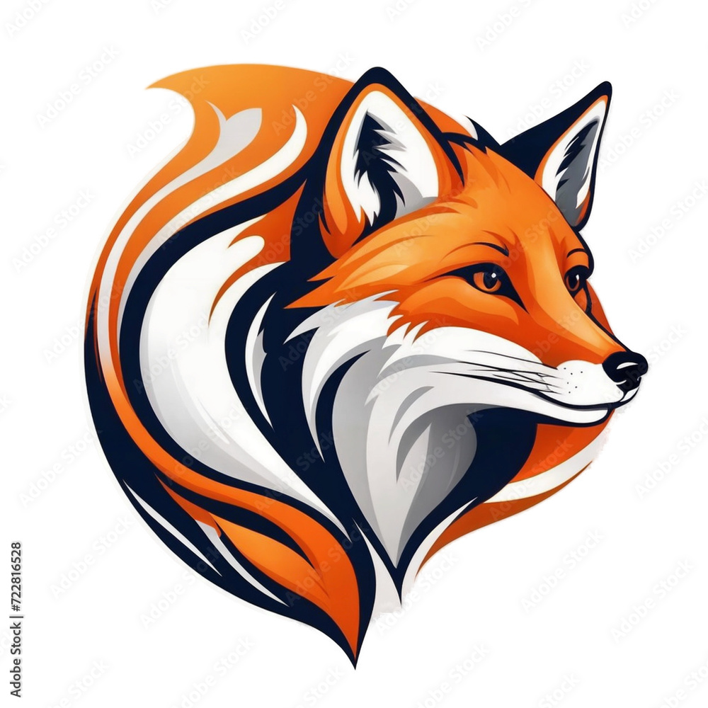 Fox icon logo isolated in white Fox icon logo isolated in white
