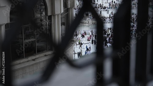 view from the top floor of Umrah pilgrims photo