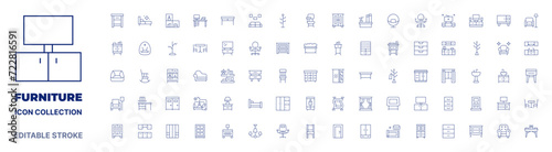 Furniture icon collection. Thin line icon. Editable stroke. Editable stroke. Furniture icons for web and mobile app. photo
