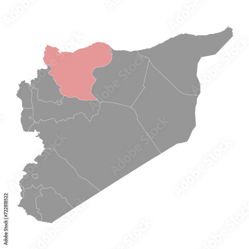 Aleppo Governorate map  administrative division of Syria. Vector illustration.