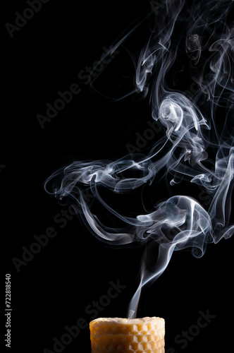 Smoke jets on black background