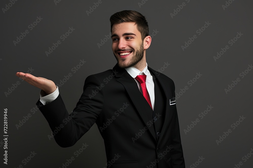 Confident Businessman Pointing, Directing Attention Professionally. Confident Businessman Pointing, Directing Attention Professionally.