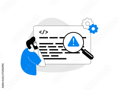 Bug Tracking Software concept. Optimize and debug code for seamless user experience. Identify and resolve performance, security, and functionality bugs. Enhance software quality with debugging tools