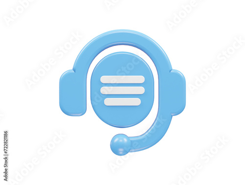 Customer support icon hotline 3d rendering illustration element
