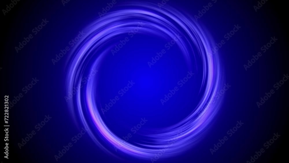 Round frame, neon, luminous, lovely, magical energy, and a looped, twirling circle of stripes. backdrop that is abstract.