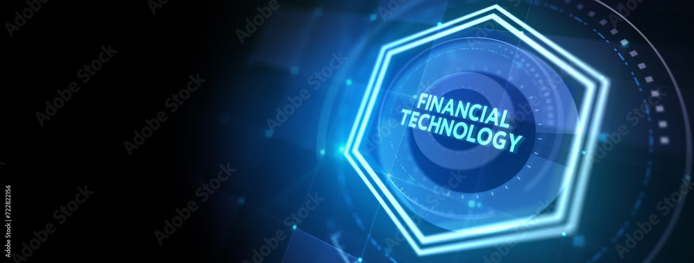 Fototapeta premium Fintech -financial technology concept. 3d illustration