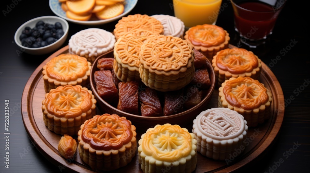 Moon cake like flowers and moon UHD wallpaper Moon cake like flowers and moon UHD wallpaper