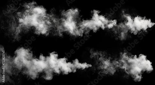 white smoke isolated on black background