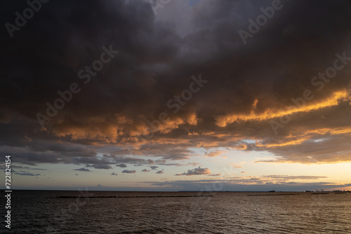 Sunset over the sea