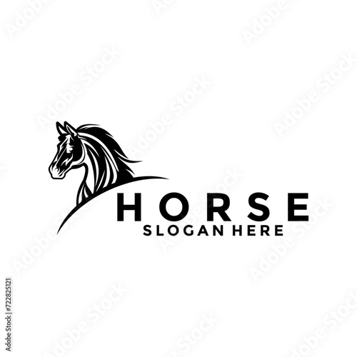 Horse Simple Elegant Logo Vector, Horse Head logo design template