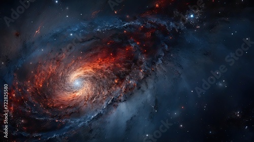 The cosmic ballet of a spiral galaxy adorned with billions of stars in the infinity of deep space  a celestial symphony unveiling the grandeur and cosmic harmony of the universe. Generated by AI.