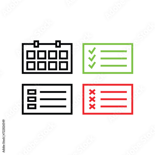Calendar and task icons vector