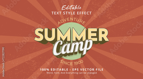 Summer Camp Editable Text Effect 3d style