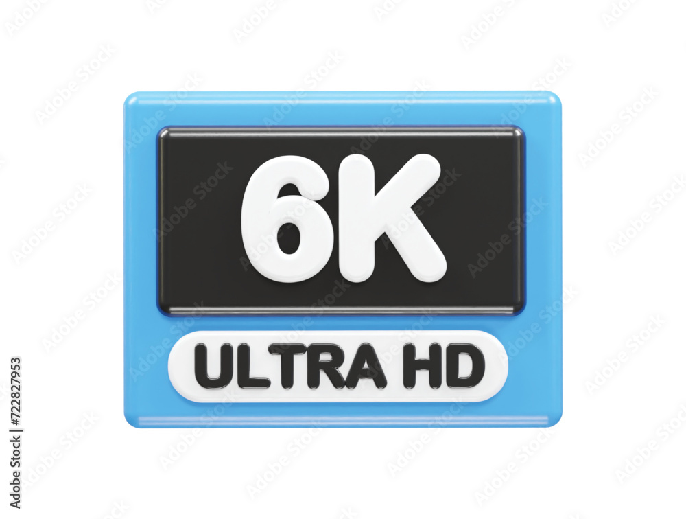 6k resolution text icon 3d illustration rendering 6k resolution text icon 3d illustration rendering