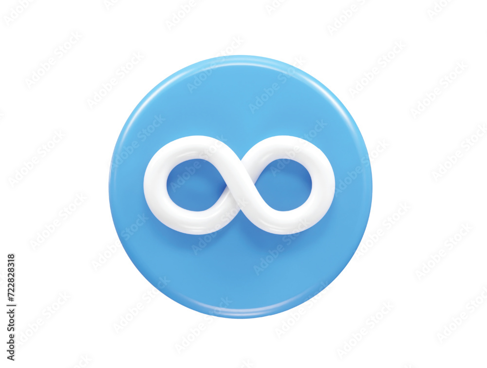 Infinity icon render 3d illustration Infinity icon render 3d illustration