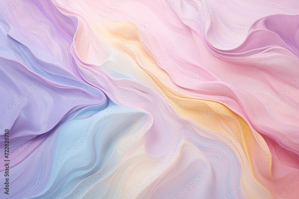 Obraz premium a dreamy color palette of blush Light pink, Soft lavender, Mint, Baby blue, Sorbet yellow, complemented by ethereal swirls and flowing typography --ar 3:2 Job ID: 94540d36-bdfd-44db-b2a1-b18988631887